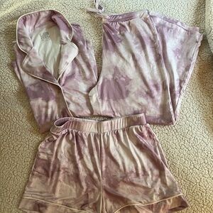 Women's 3 Piece Tie-Dye Pajama Set